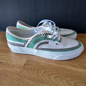 Vans Authentic Tileboard White 5 Mens 6.5 Women NWOB Green Black Checker